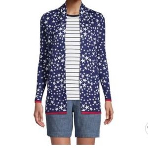 Lands End • star open front cardigan